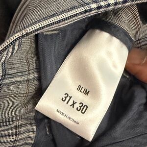 Express Charcoal Gray Blazer with Plaid Trouser